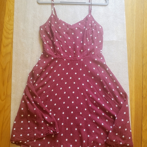 Old Navy Red White Polka Dot Mini Dress, M - Picture 6 of 11